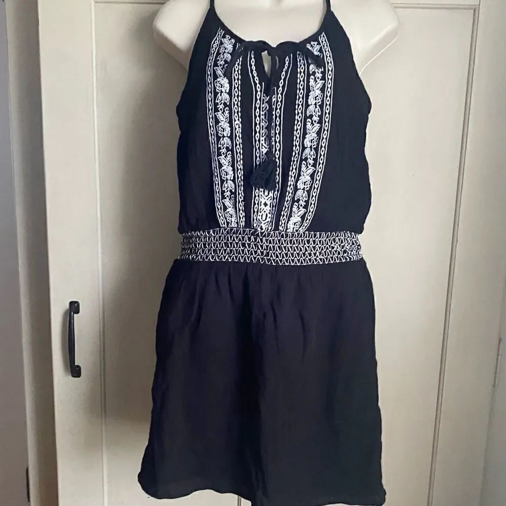 VENUS Swimwear Black White Coverup Dress Med